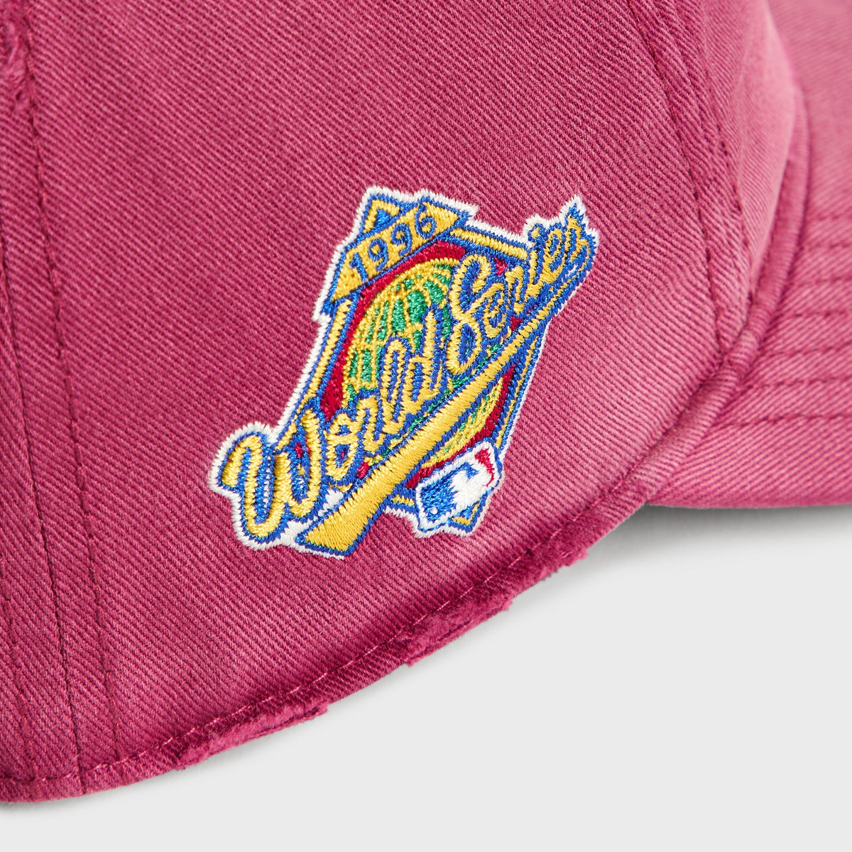 Kith & '47 Yankees cap in Garnet - close-up detail of 1996 World Series patch