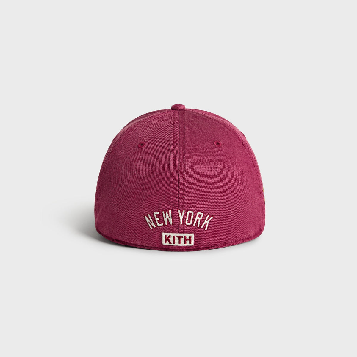 Kith & '47 Yankees cap in Garnet - back view showing New York KITH embroidered wordmark