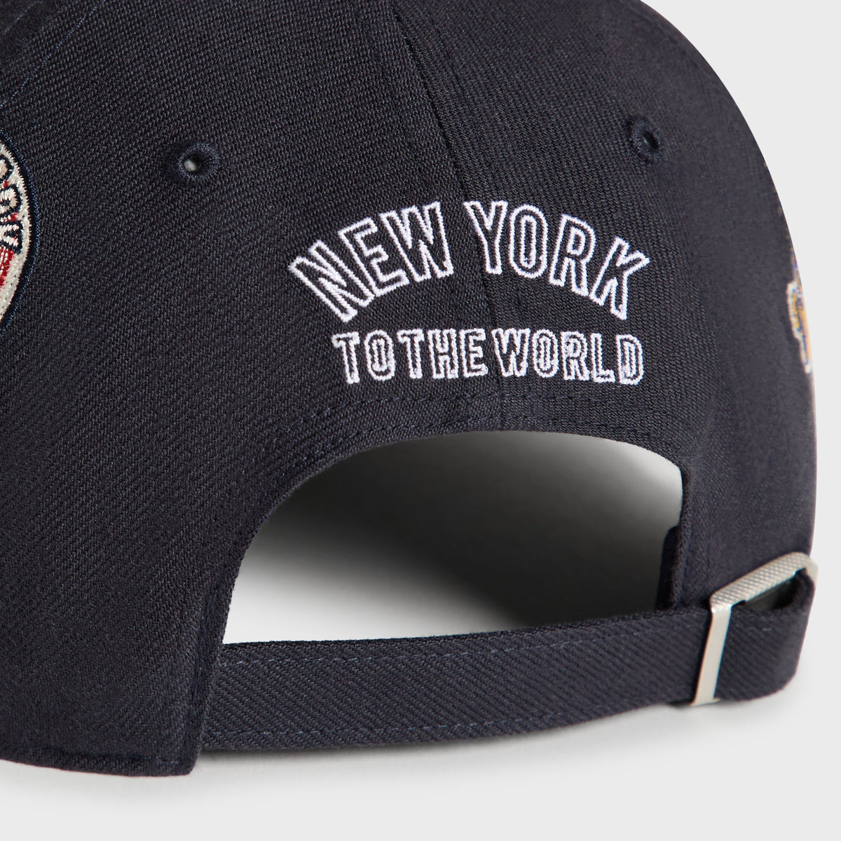 Close-up back detail of Nocturnal cap showing New York To The World embroidery