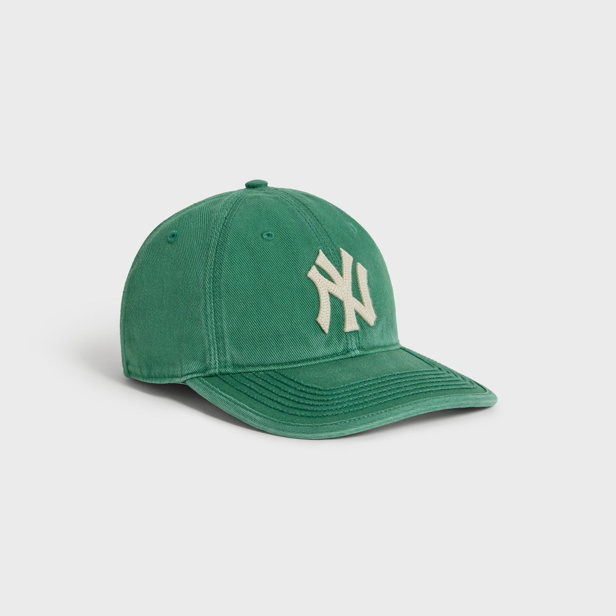 Kith & '47 Heavy Twill Franchise LS Cap in Kelly, angled view showing NY logo