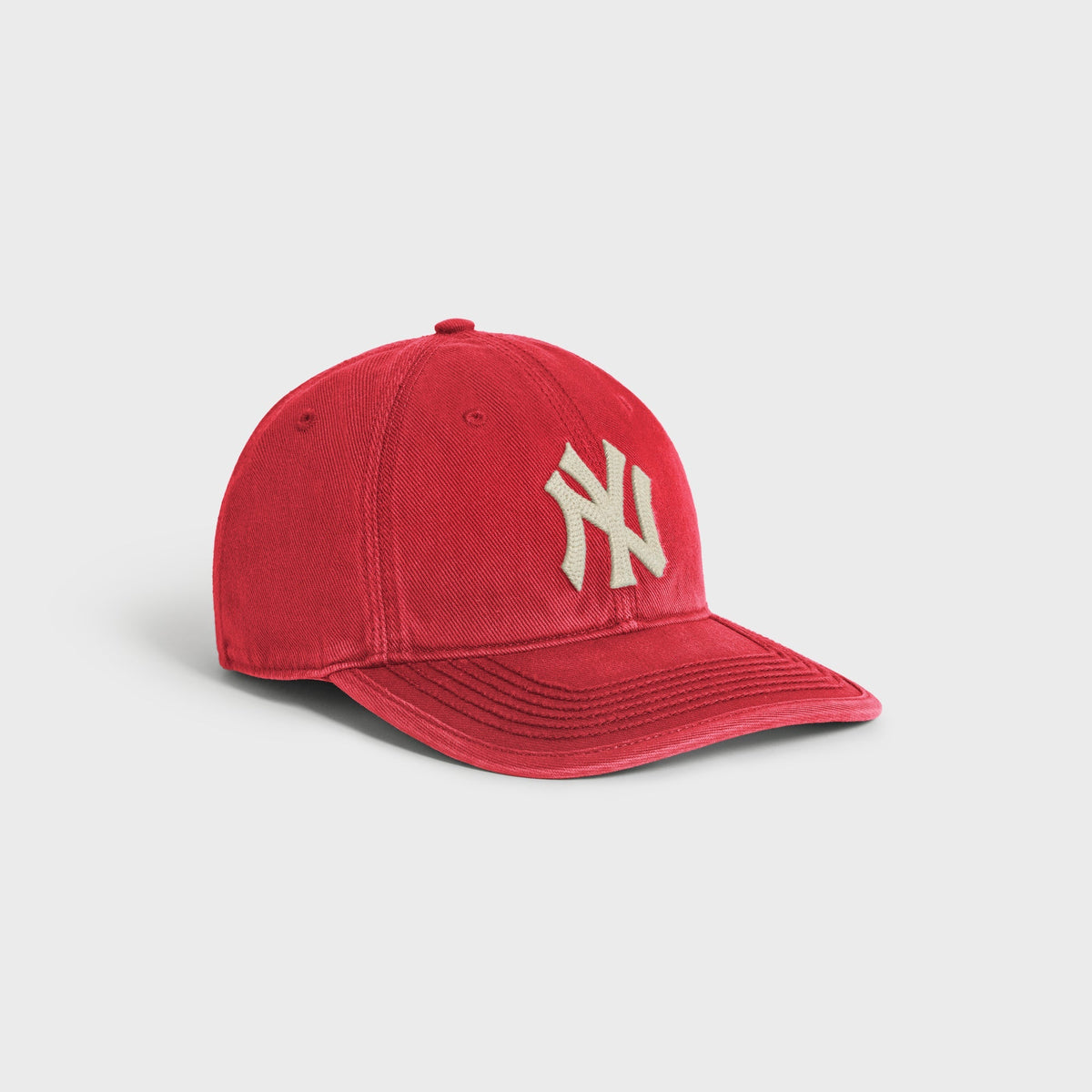 Kith & '47 Heavy Twill Franchise LS Cap in Retro, angled view showing NY logo