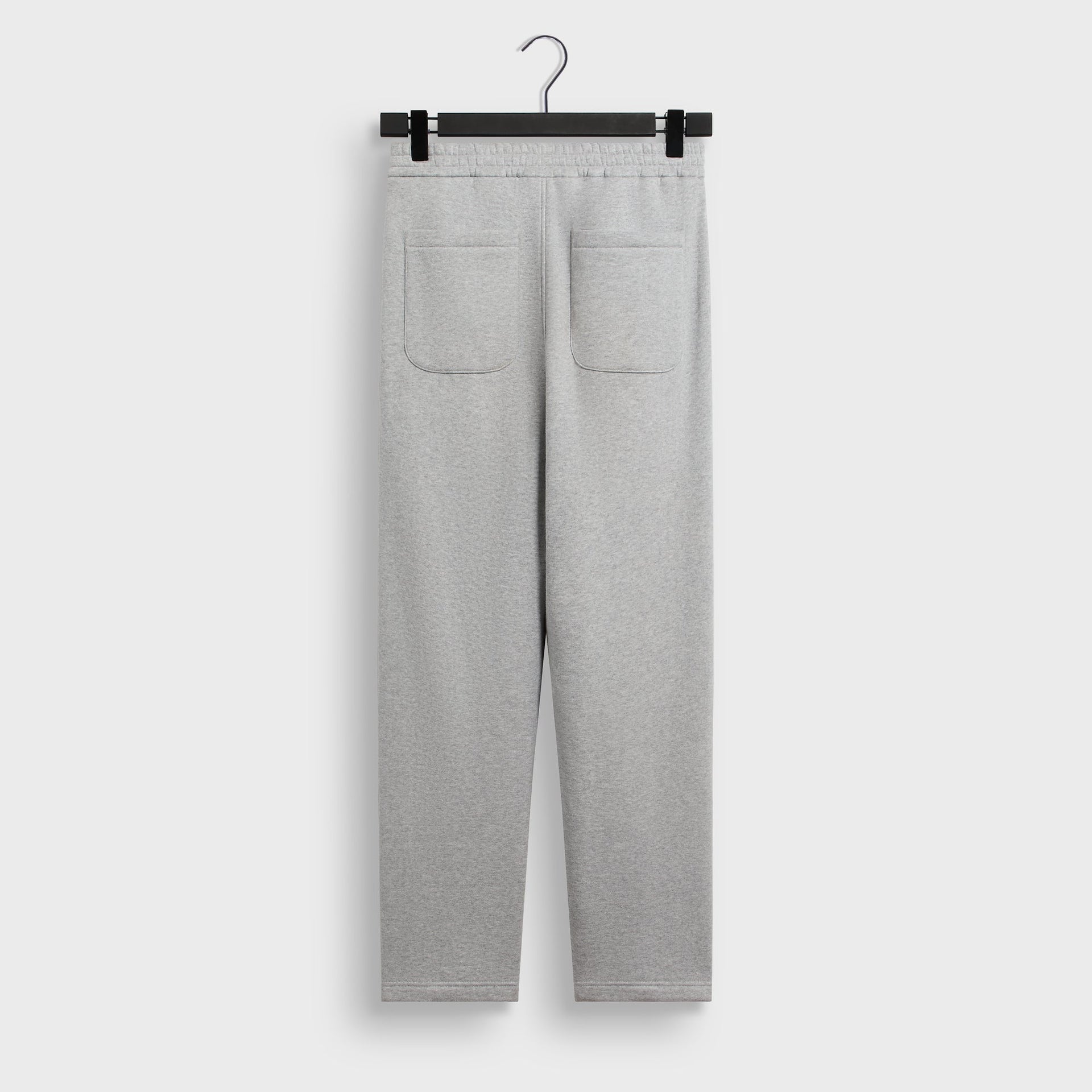 &Kin Akita Sweatpant, heather grey fleece, back view on hanger with two patch pockets