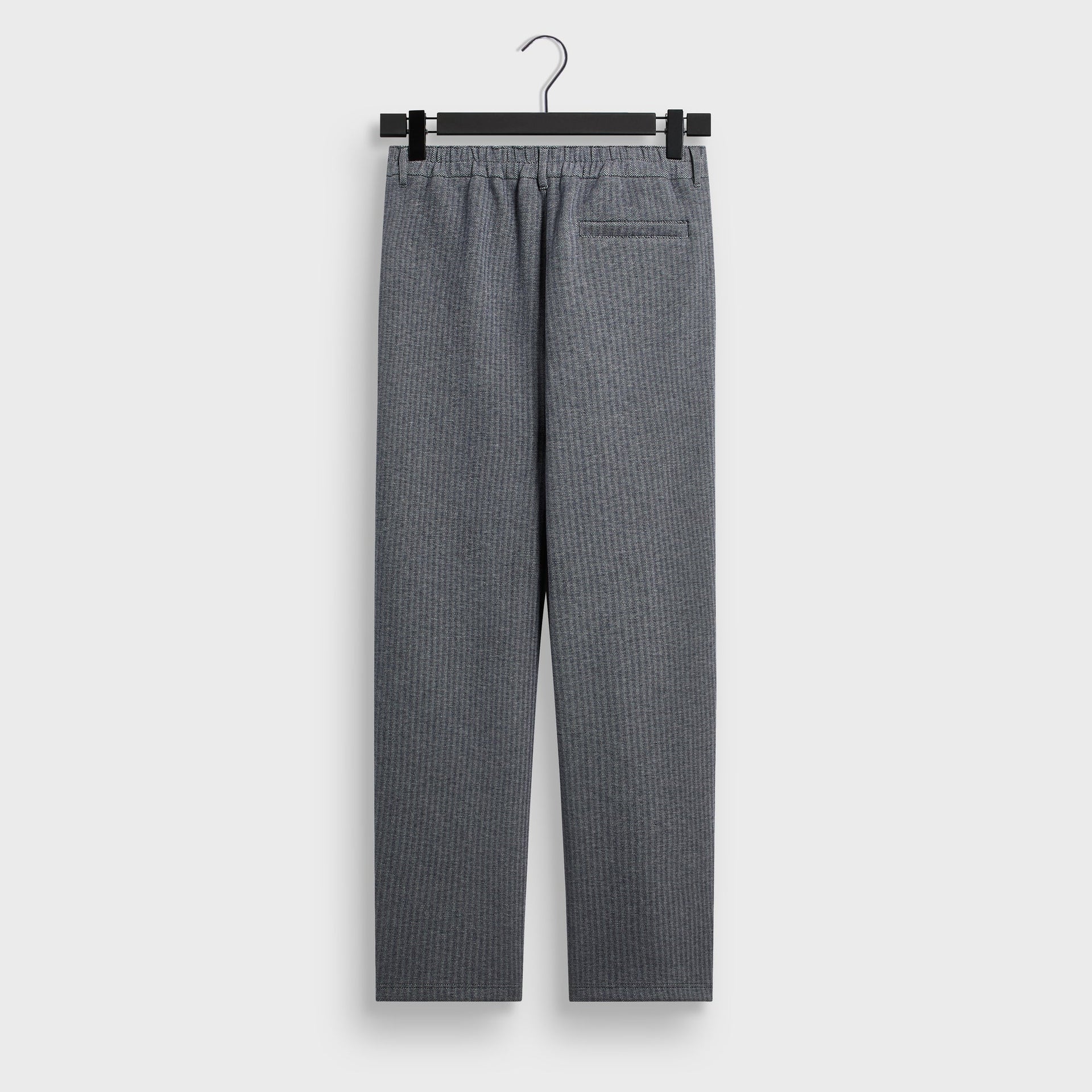 &Kin Bryson Sweatpant in Nocturnal herringbone, back on hanger with elastic waistband and welt pocket