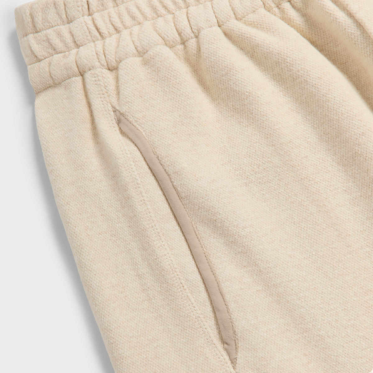 &Kin Cotton Cashmere Pique Roscoe Sweatpant - Heather Oatmeal