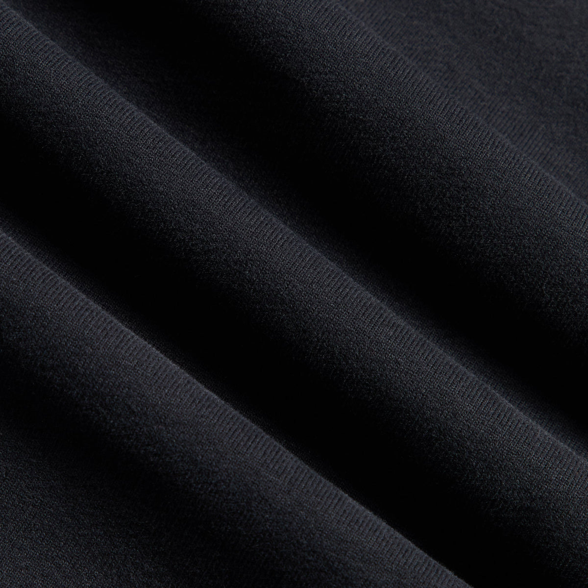 Close-up of black sueded french terry fabric of the Kith Bryson sweatpant