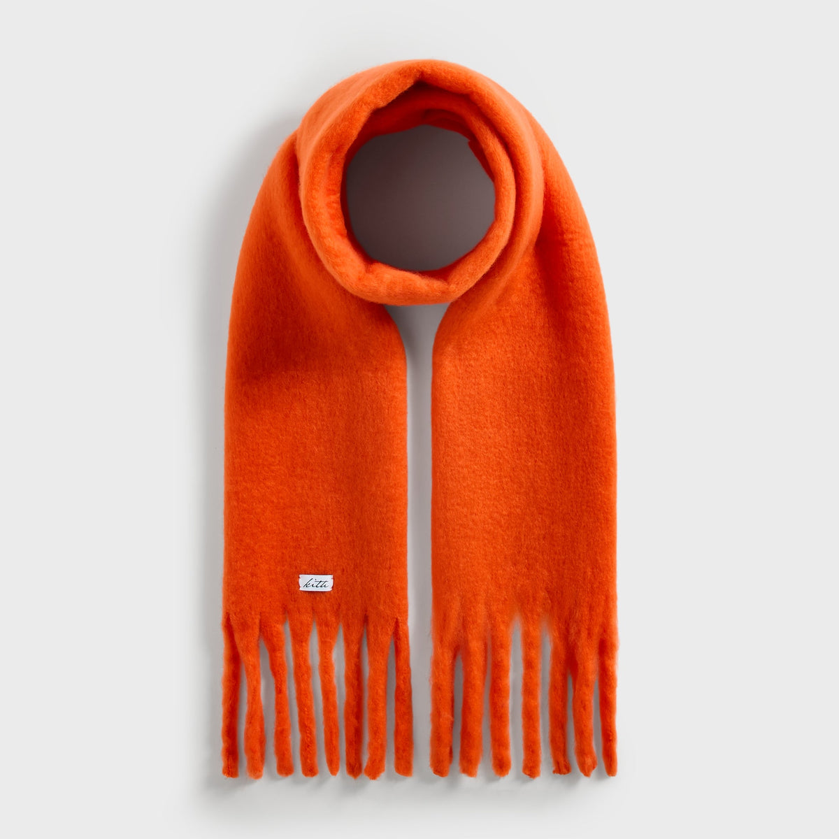 Kith Chunky Tassel Mohair Scarf - Clementine