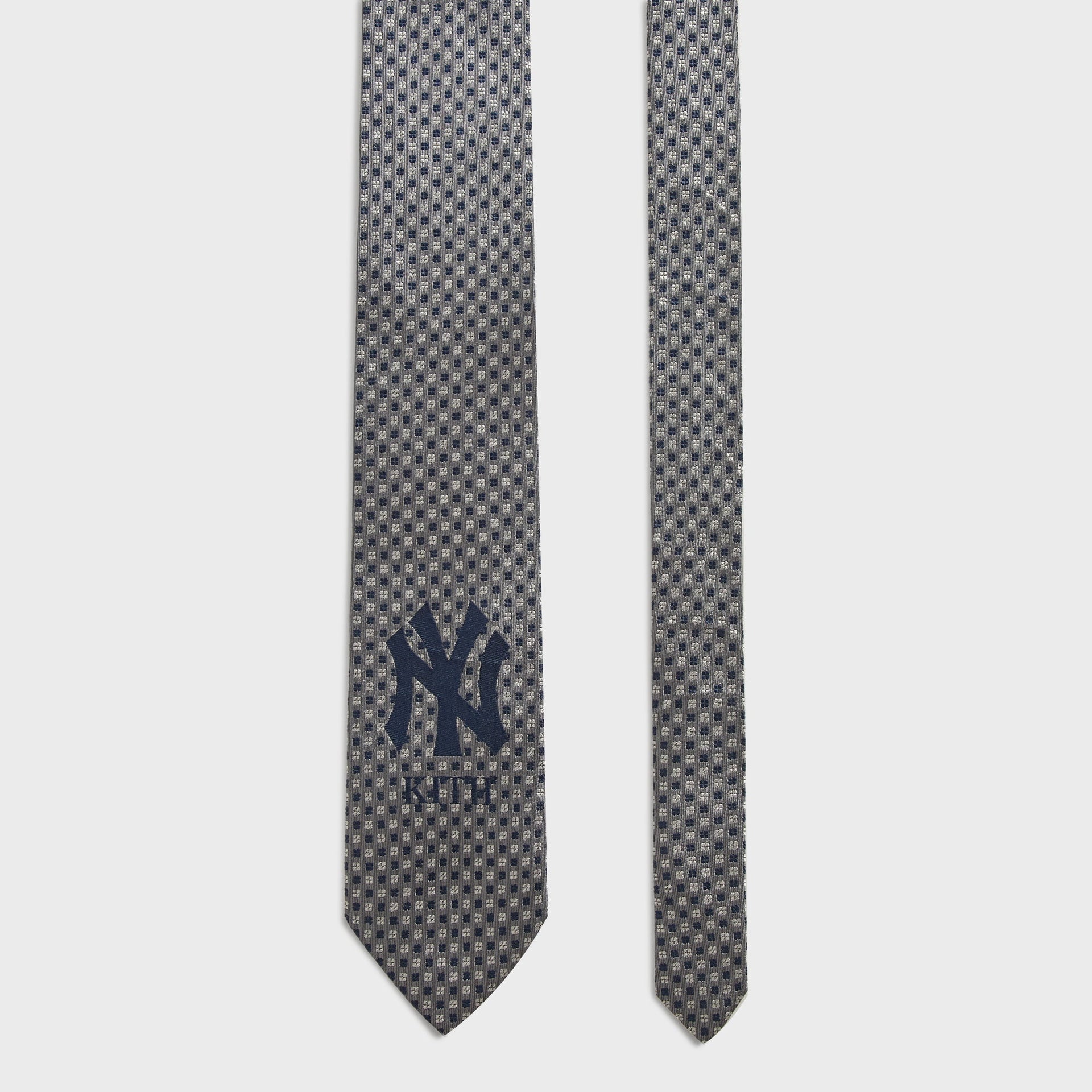 Kith x New York Yankees Skyscraper tie, front and back tails with dot pattern, close crop