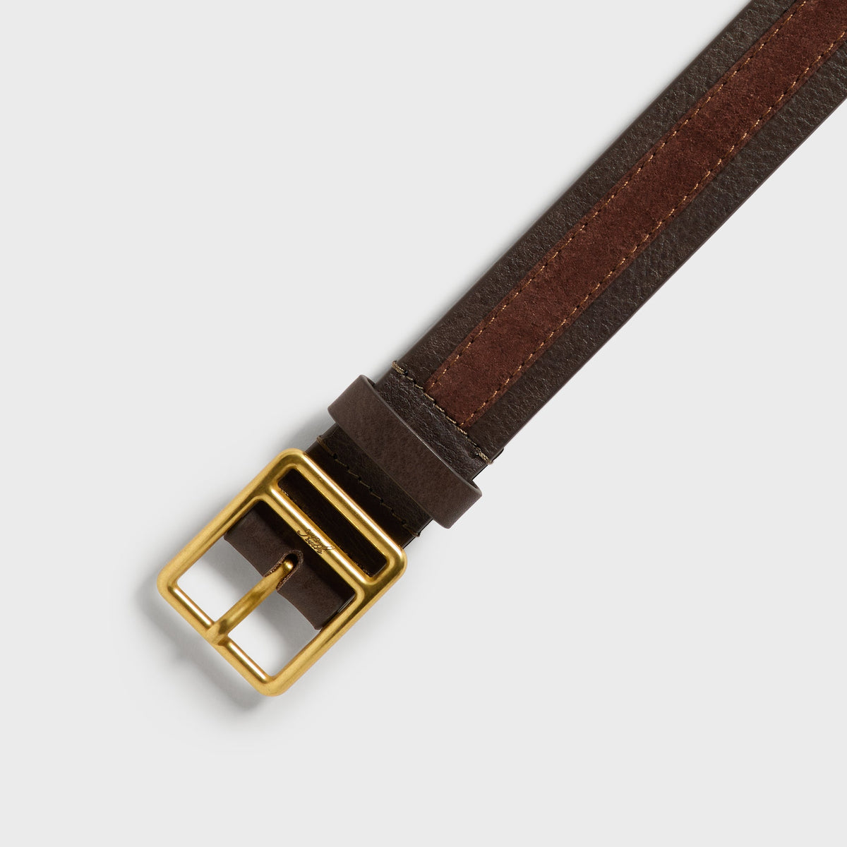 Kith Two-Tone Smooth Leather & Suede Belt - Kindling