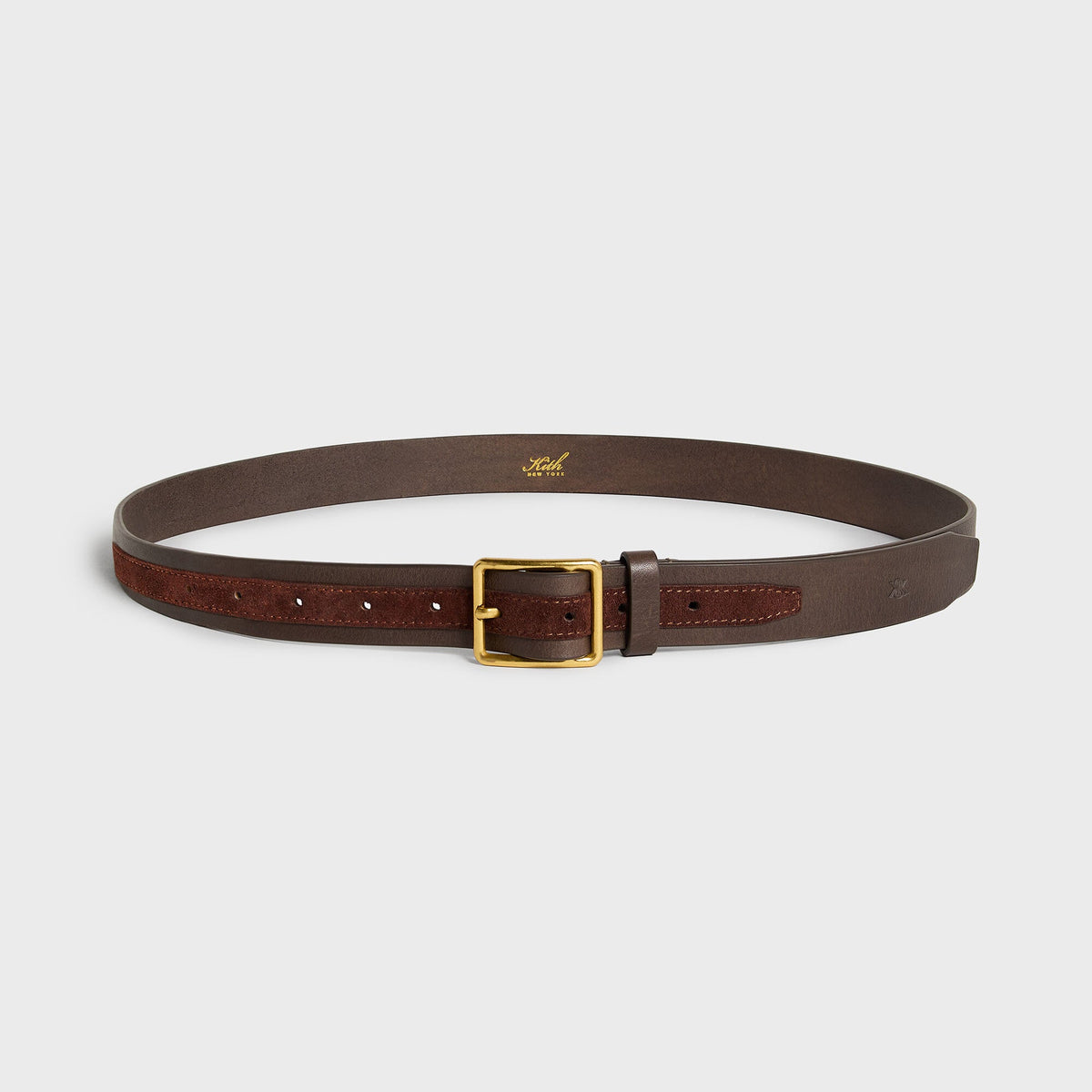 Kith Two-Tone Smooth Leather & Suede Belt - Kindling
