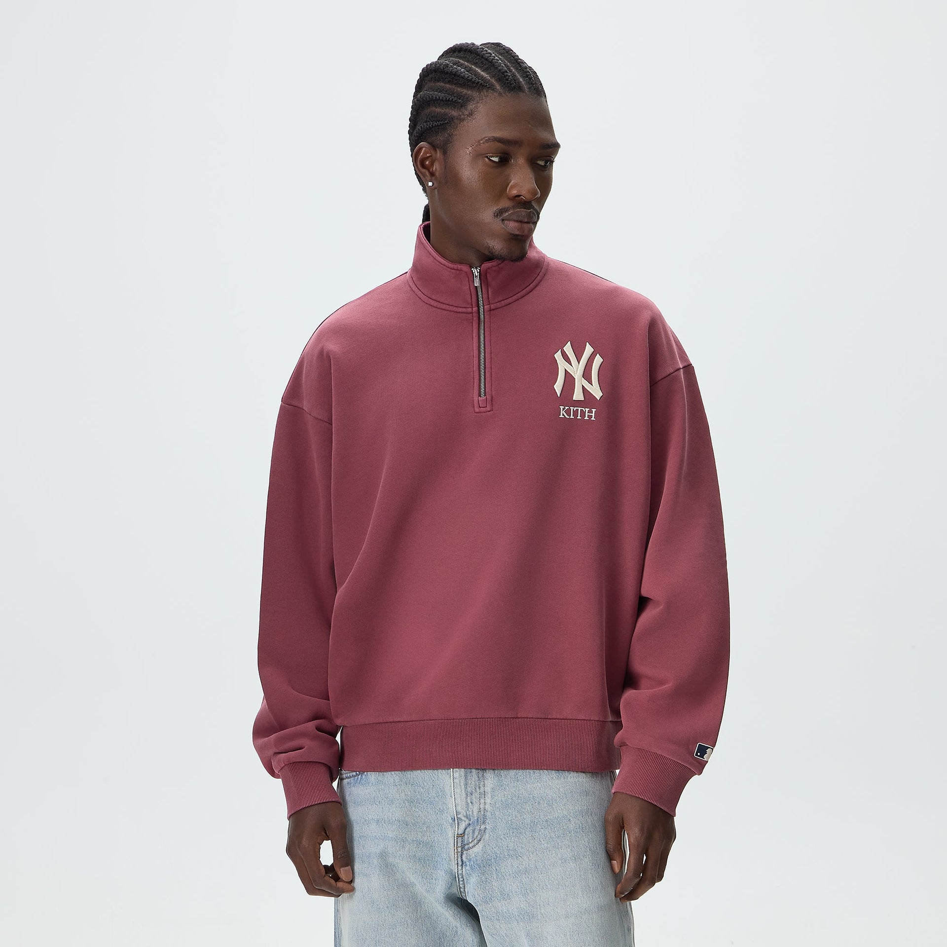 Kith for the New York Yankees Vintage Nelson Quarter Zip - Garnet - PH