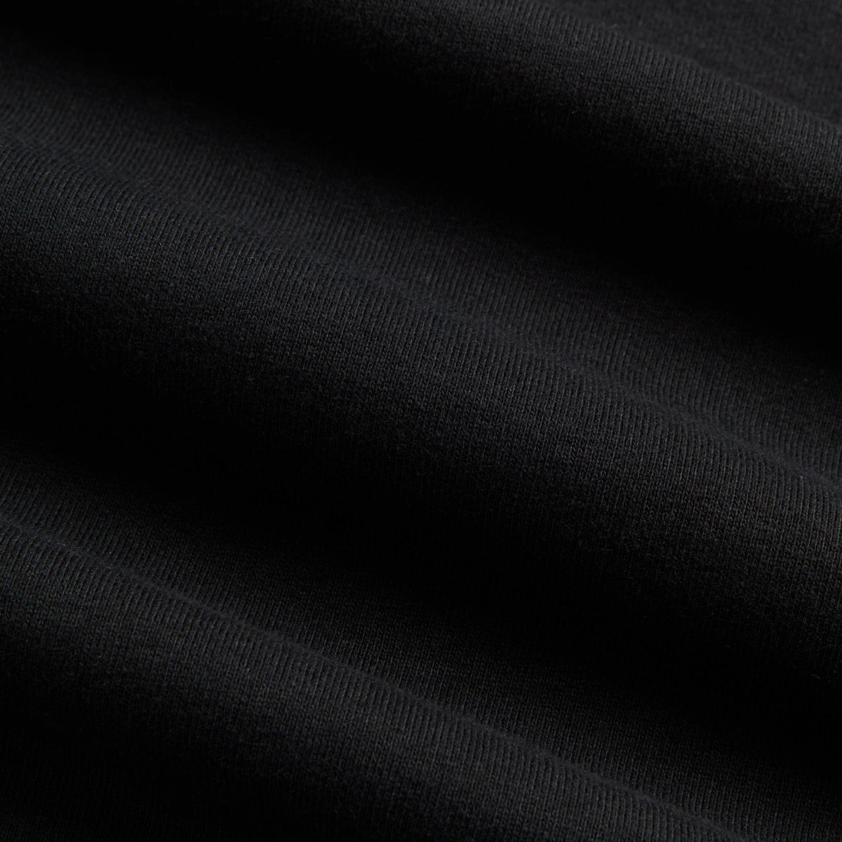 Close-up of black fleece fabric texture on Kith for Friday the 13th Headline Nelson Crewneck