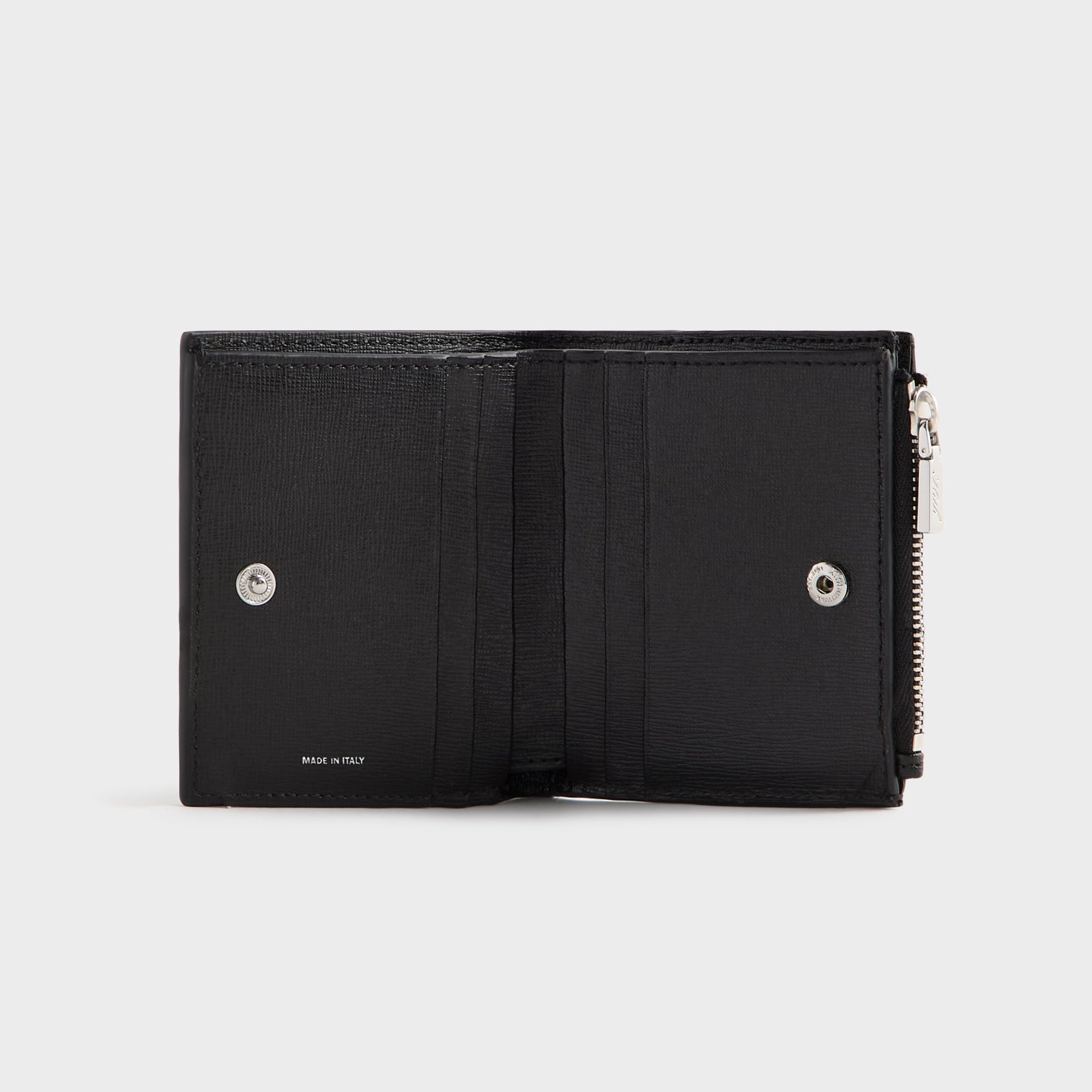 Kith Saffiano Leather Snap Wallet - Black