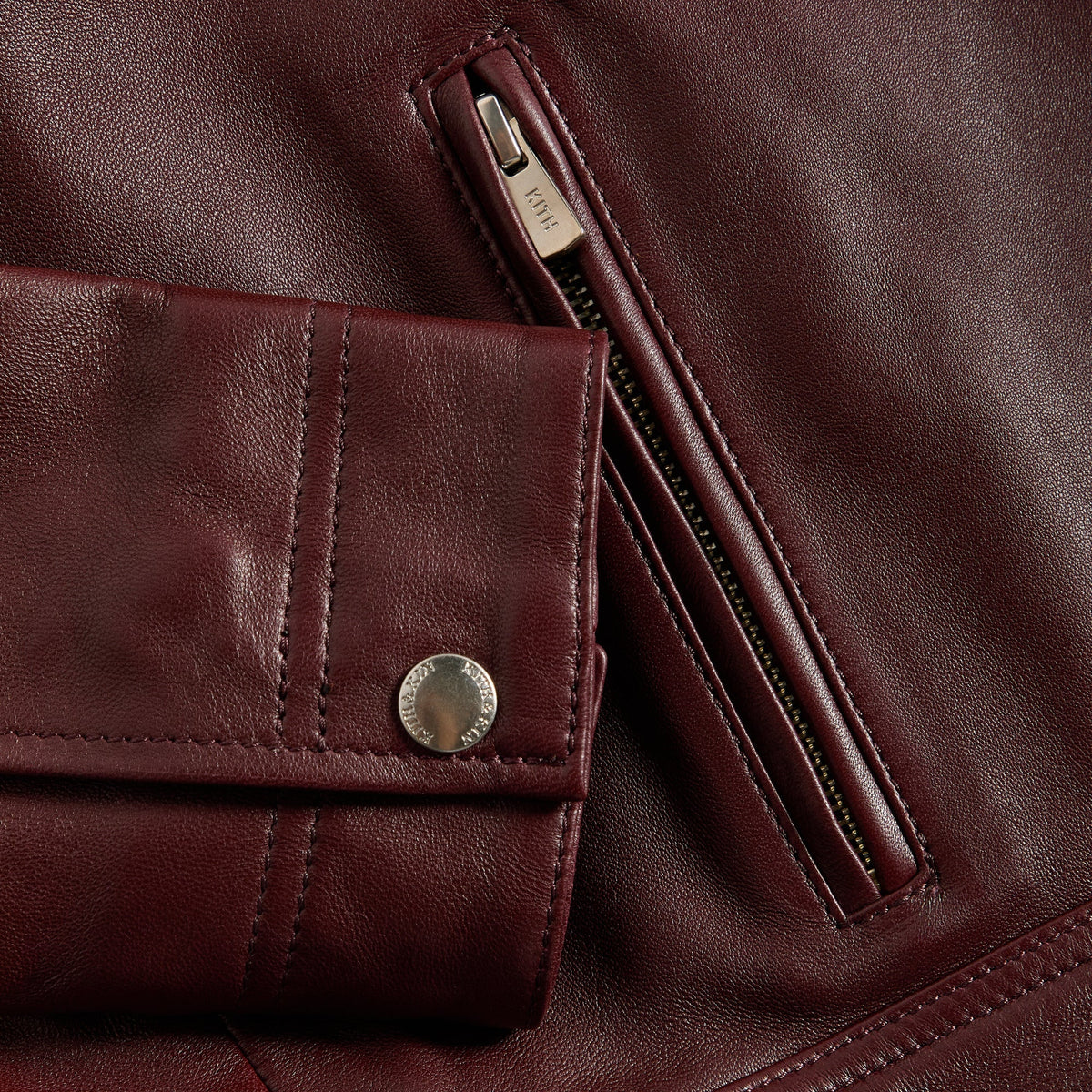Kith Women Meika Leather Shrunken Jacket - Magma - PH