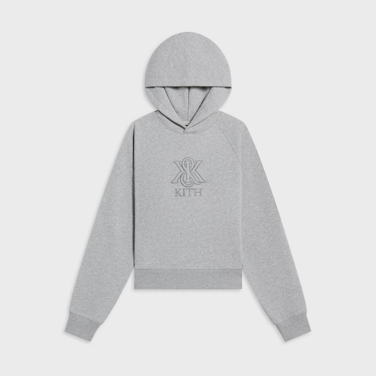Kith Women Tatum Outline Crest Hoodie - Cool Heather Grey