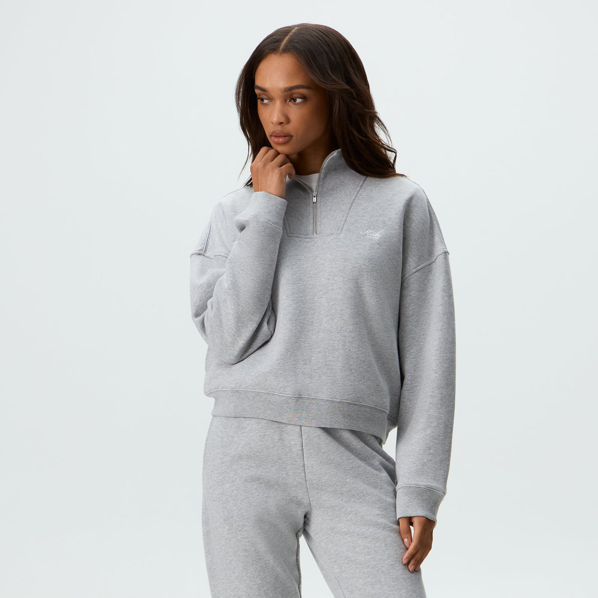Kith Women Ryder III Quarter Zip - Cool Heather Grey