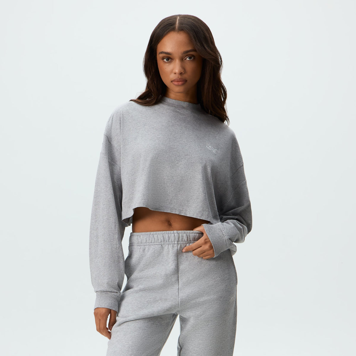 Kith Women Jasper Long Sleeve Top - Cool Heather Grey