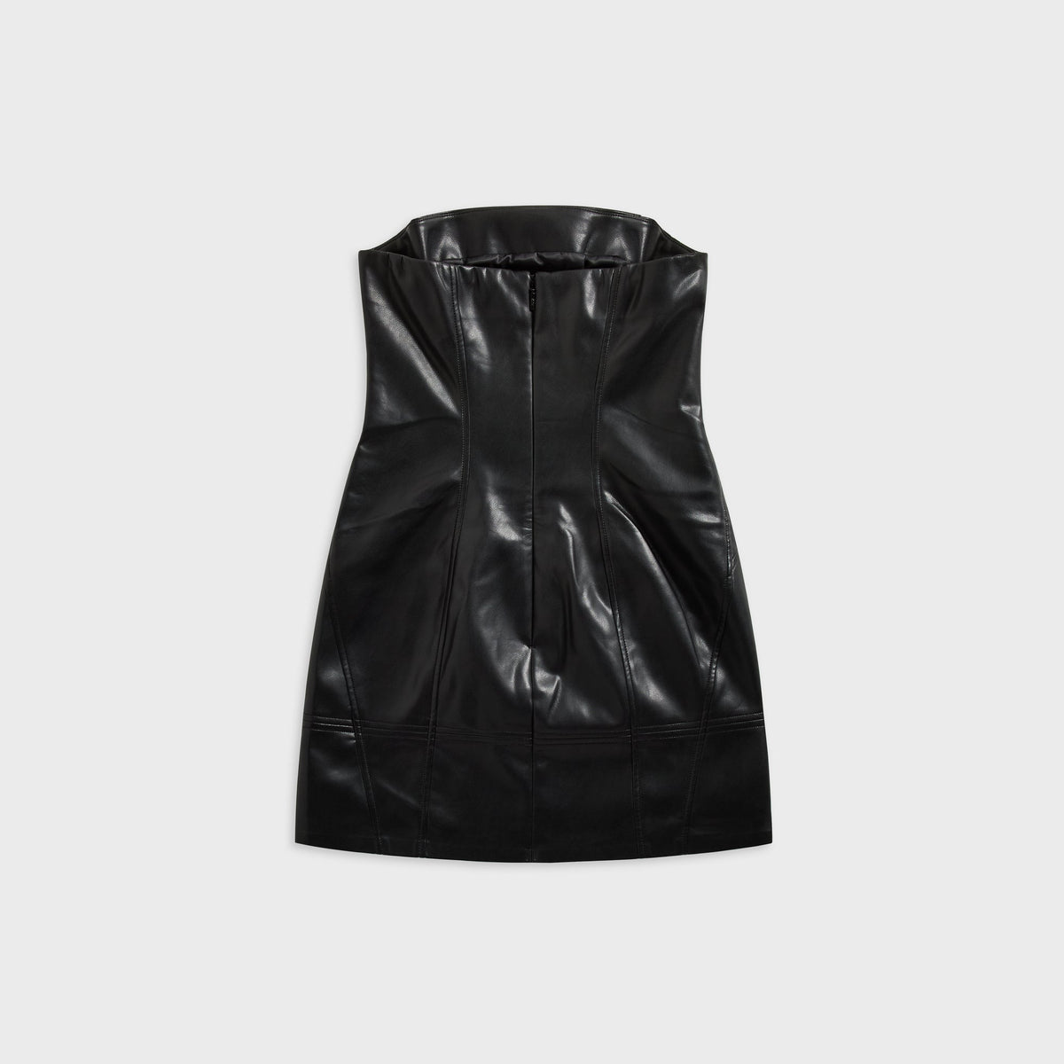 Kith Women Saja Strapless Faux Leather Mini Dress - Black