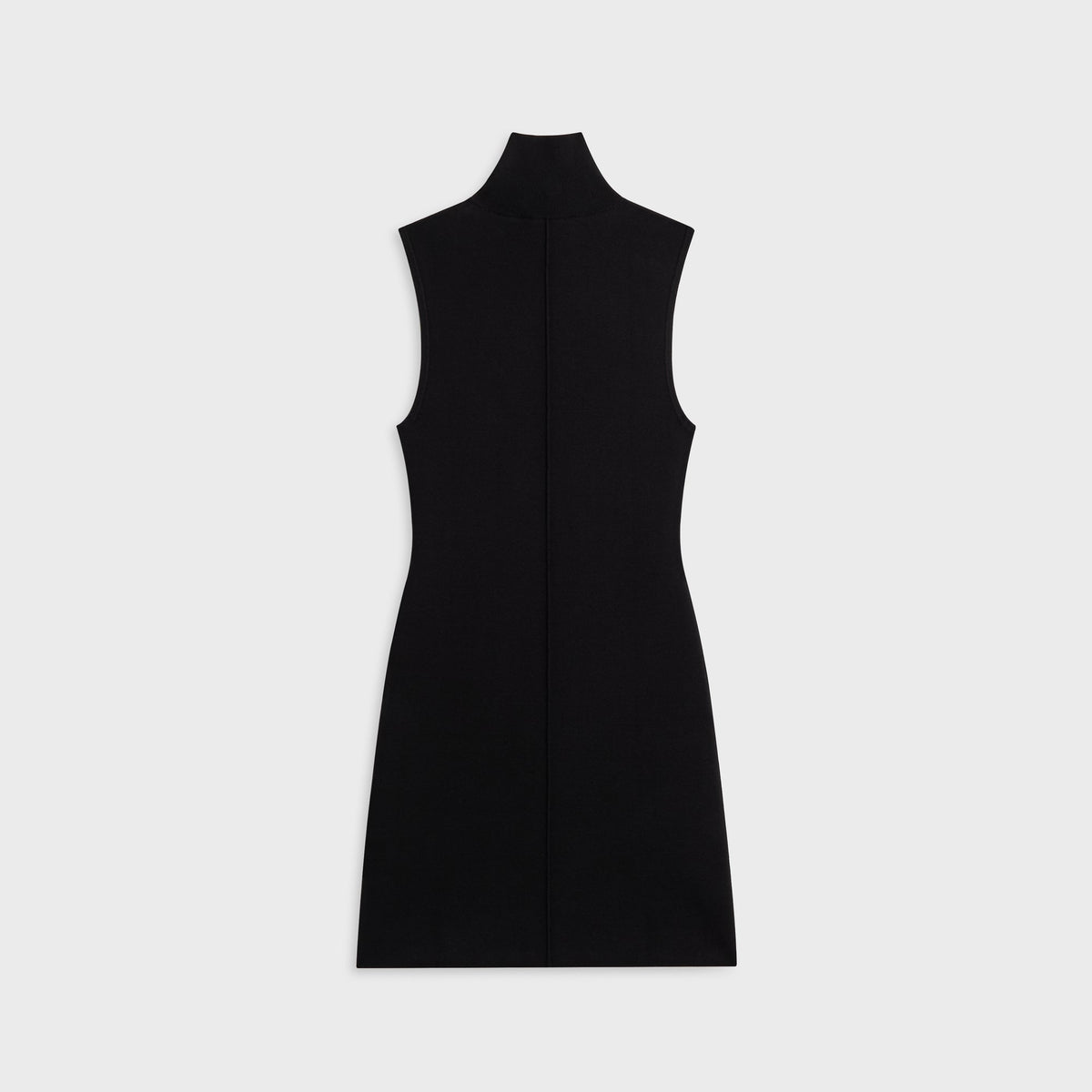 Black Kith Piper II Sleeveless Mini Dress, mock neck knit, back flat lay