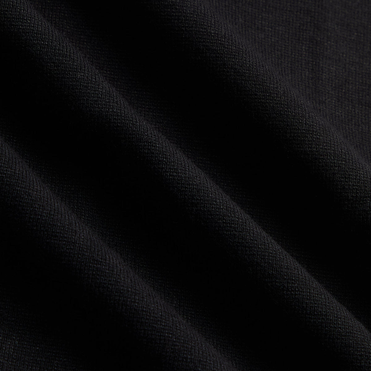 Macro close-up of the black ribbed knit fabric and center back seam on the Kith Piper II Sleeveless Mini Dress