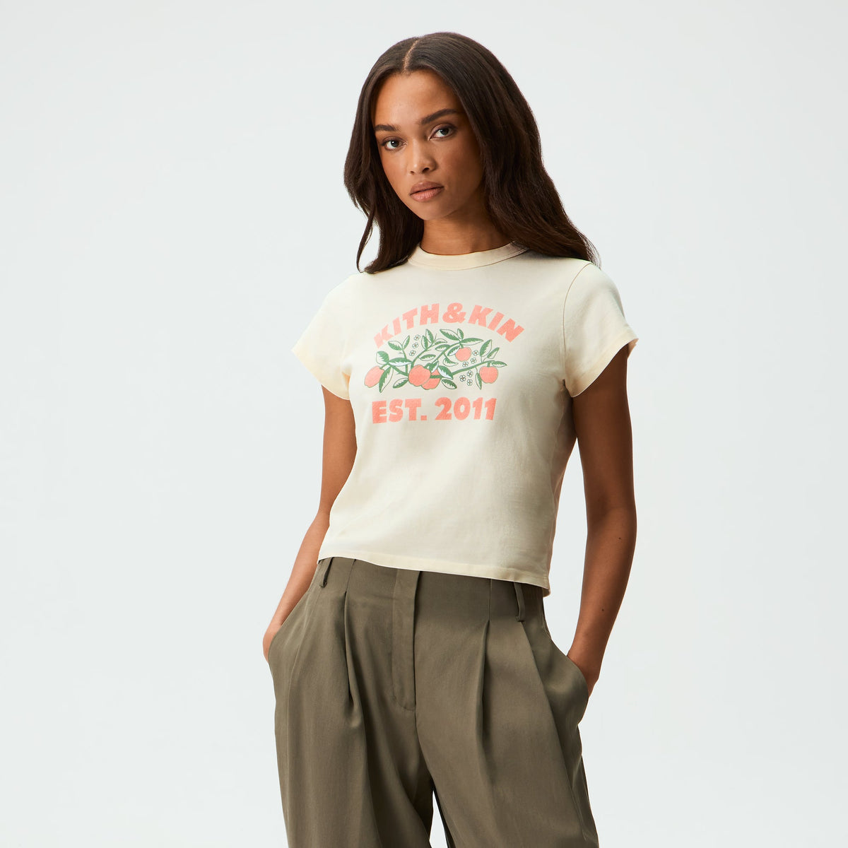 Kith Women Mulberry Vintage Apple Tree Tee - Sandrift