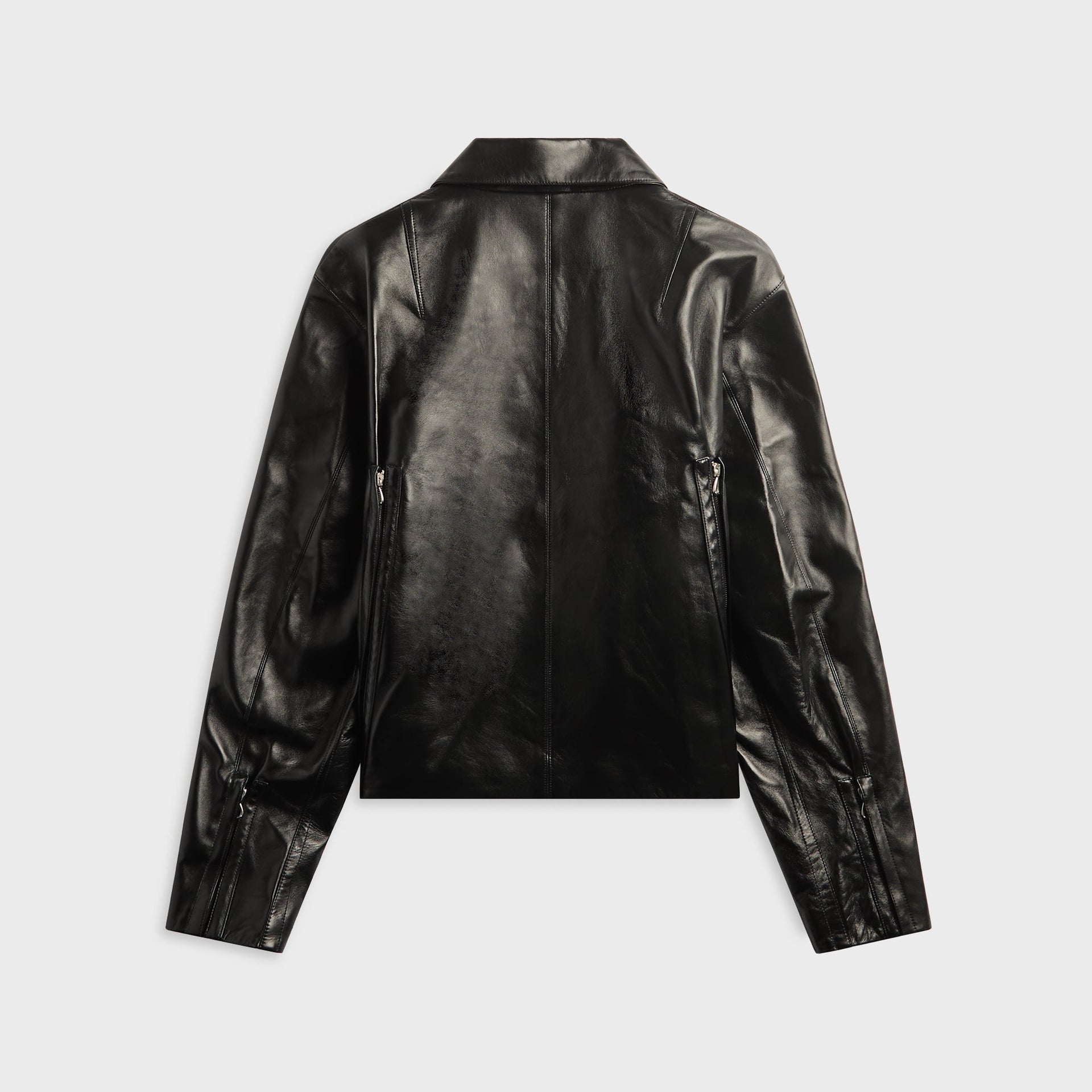 Kiko Kostadinov Lur Leather Jacket - Smokey Black