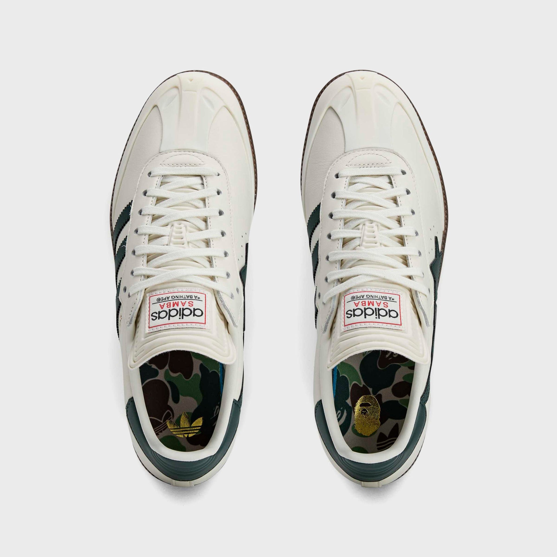 adidas x BAPE Samba - Off White / Shadow Green / Gum