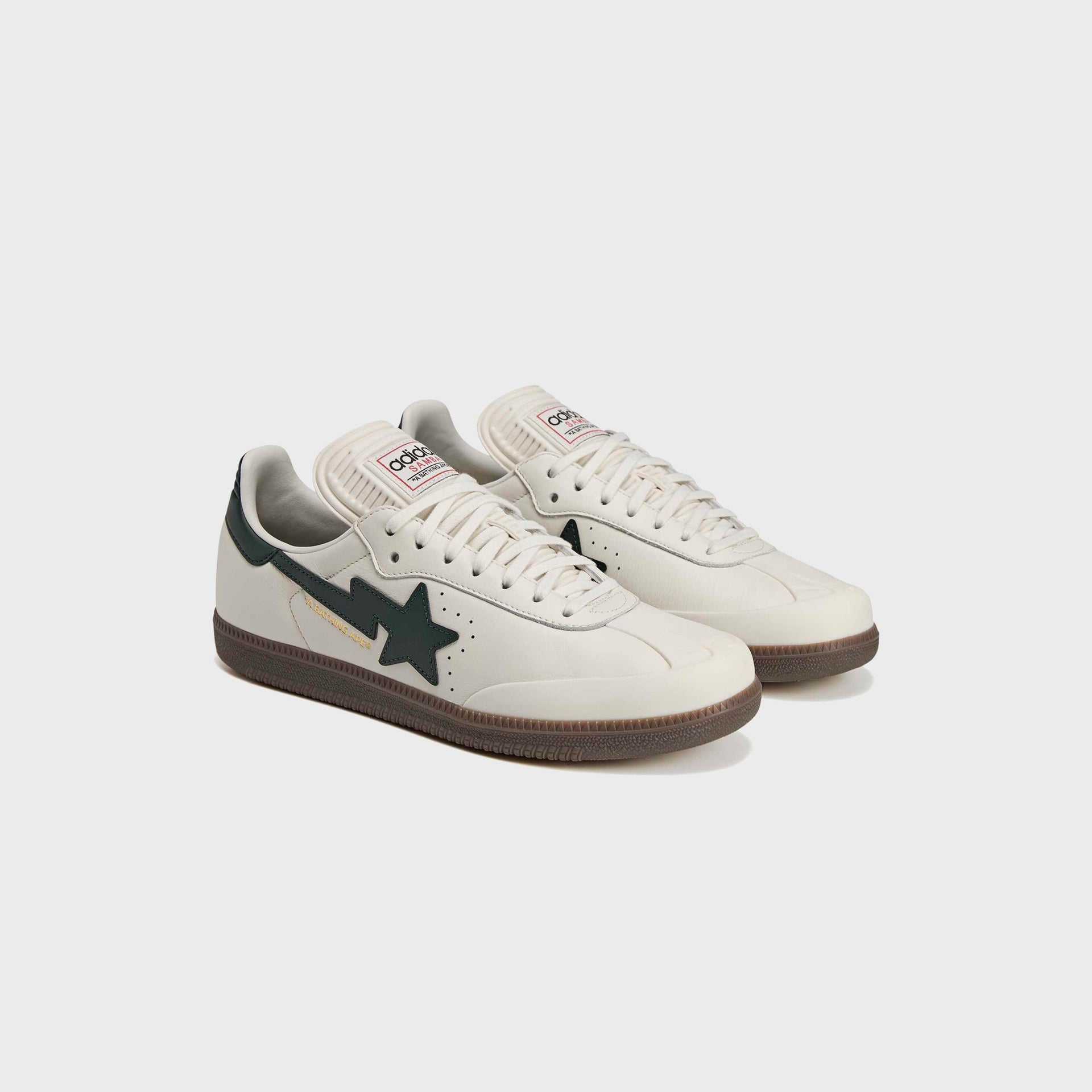 adidas x BAPE Samba - Off White / Shadow Green / Gum