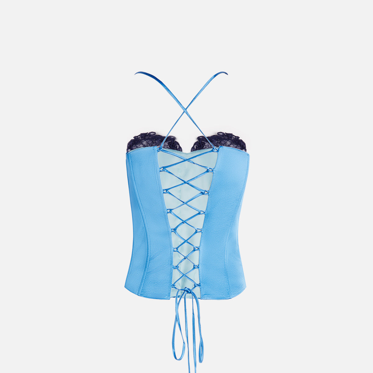 Kim Shui Silk Corset Top - Blue