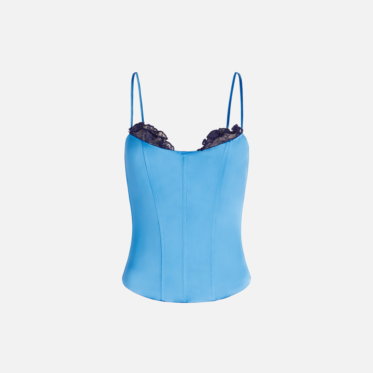 Kim Shui Silk Corset Top - Blue