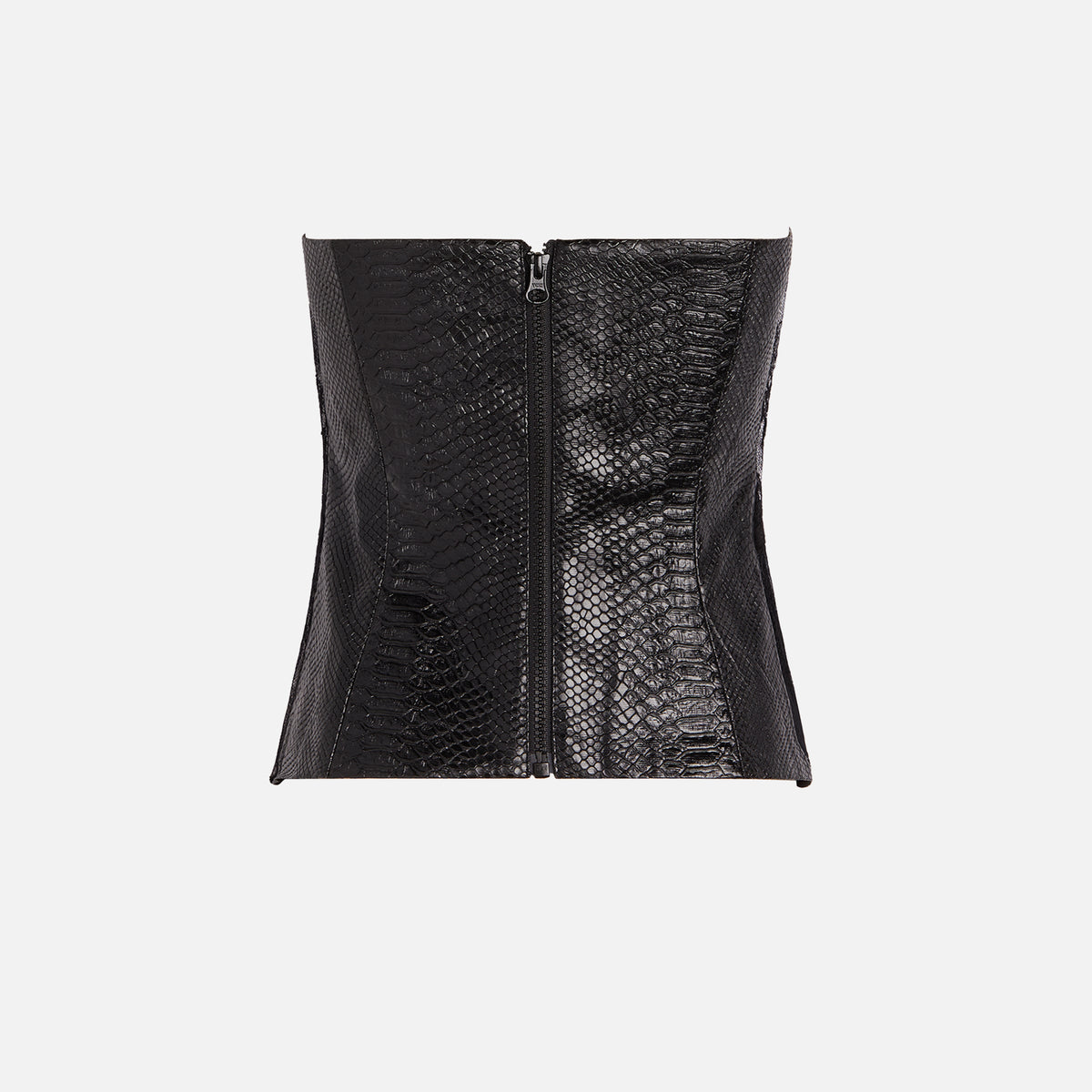 Kim Shui Vinyl Snake Bustier Top - Black