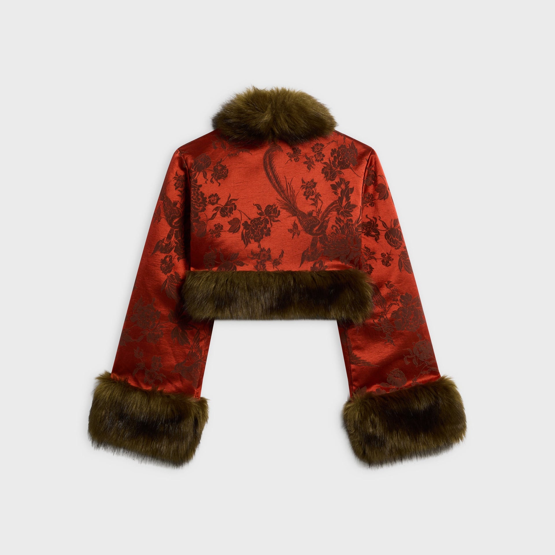 Kim Shui Moon Silk Brocade Cropped Jacket - Vermillion