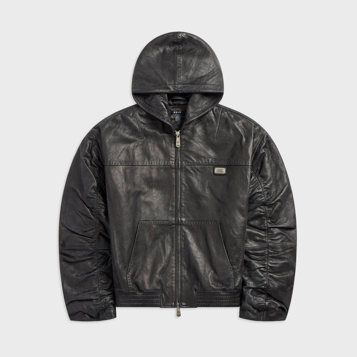 Ksubi Slouchy Leather Bomber Jacket - Brown