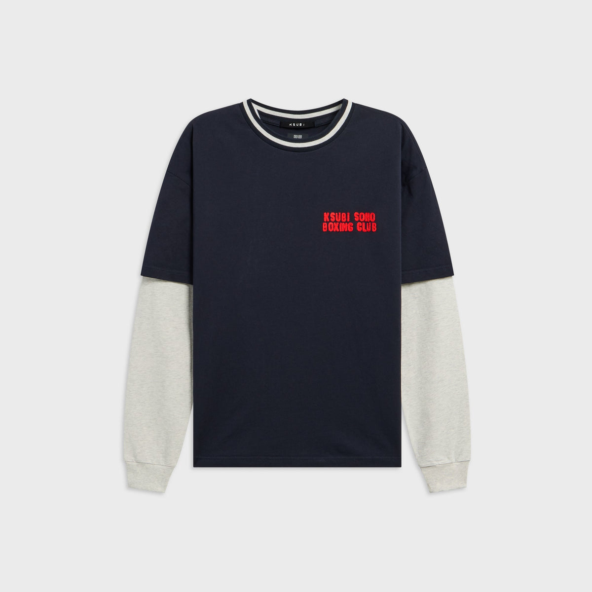 Ksubi Club Ekcess Layered Long Sleeve Tee - Navy