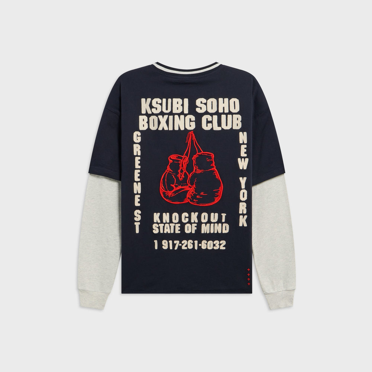 Ksubi Club Ekcess Layered Long Sleeve Tee - Navy
