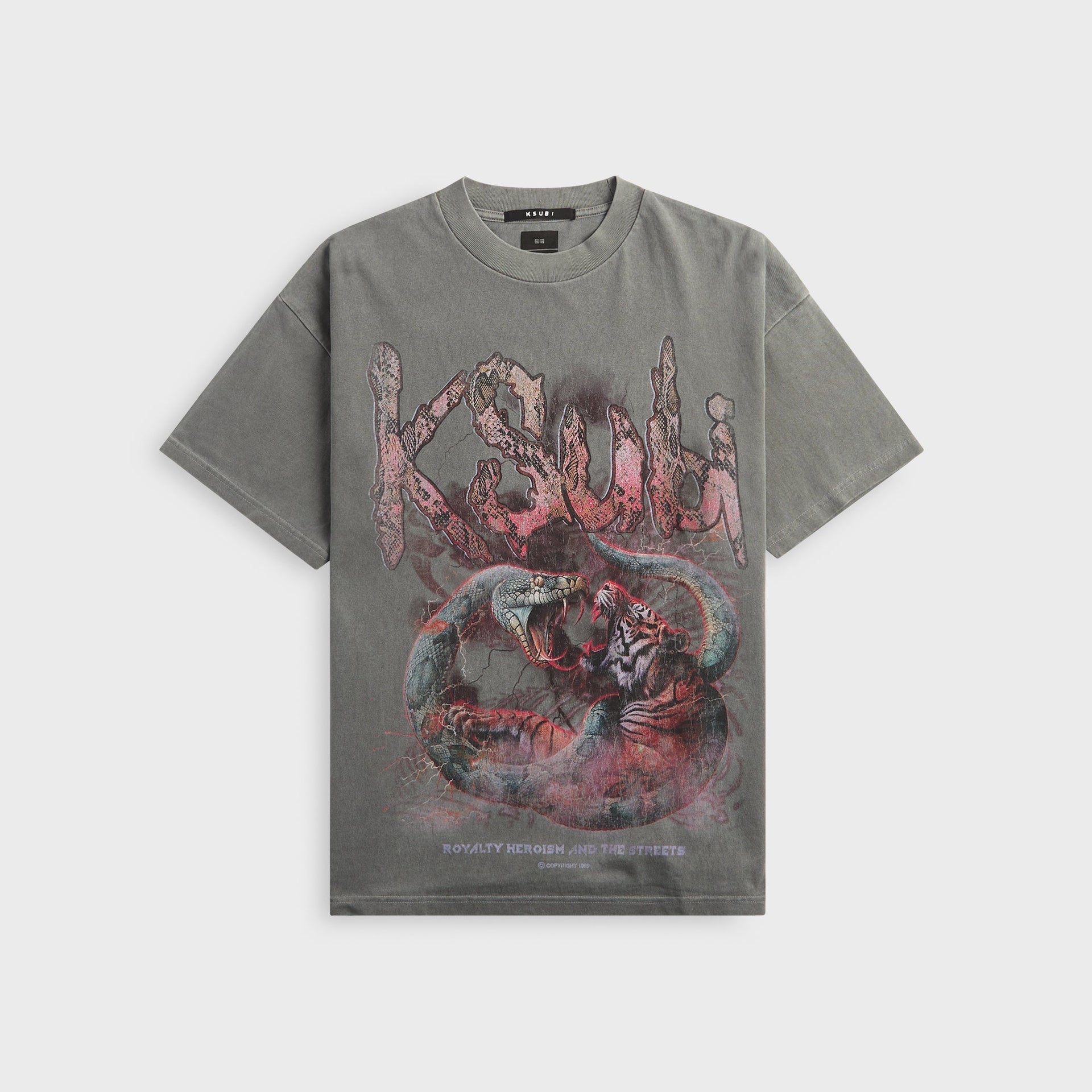 Ksubi Knotted Ekcess Short Sleeve Tee - Charcoal