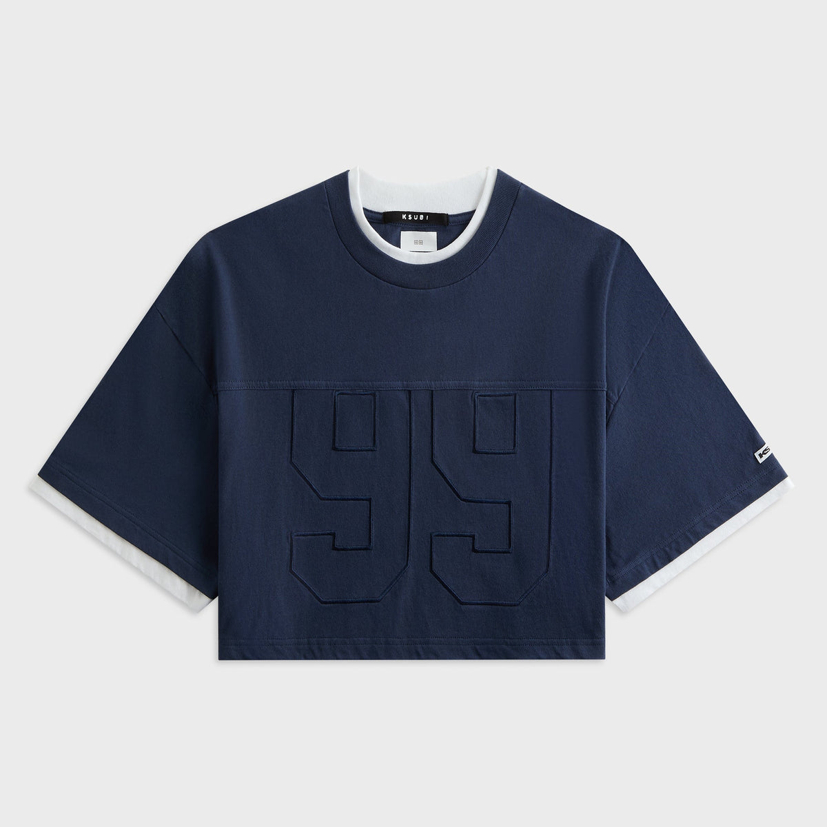 Ksubi 99 Boyfriend Cropped Short Sleeve Tee - Blue