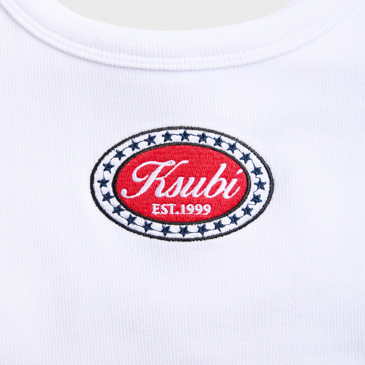 Ksubi Badge Chloe Crop Tank Top - White