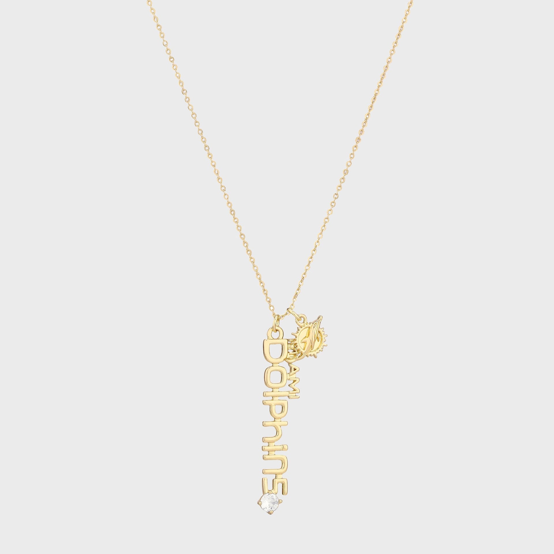 Luv AJ The MLB Layered Nameplate Miami Dolphins Necklace - Gold