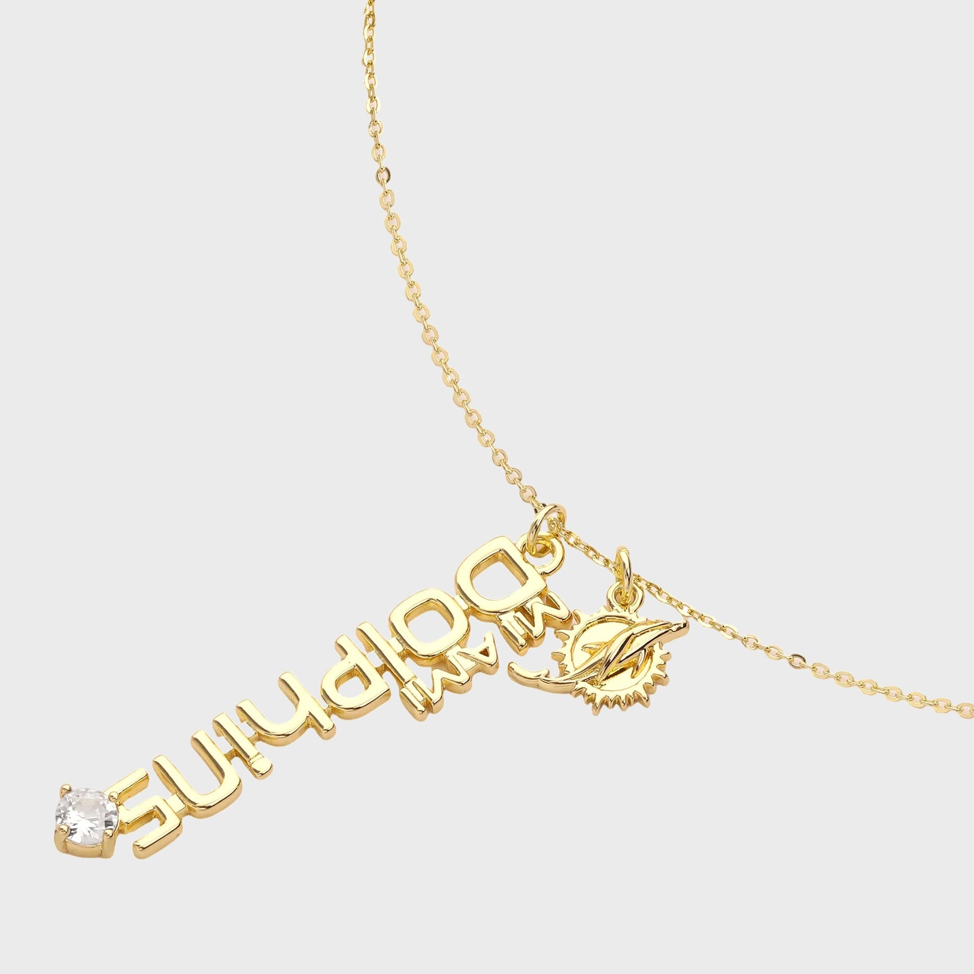 Luv AJ The MLB Layered Nameplate Miami Dolphins Necklace - Gold