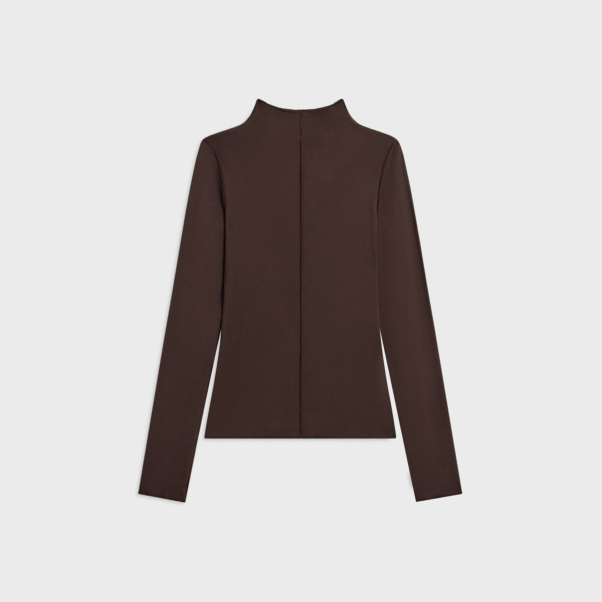 The Line by K Zane Long Sleeve Mock Neck Top - Chocolate