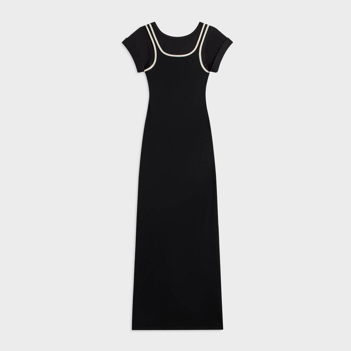 The Line by K Franz Short Sleeve Maxi Dress - Black / Vanilla