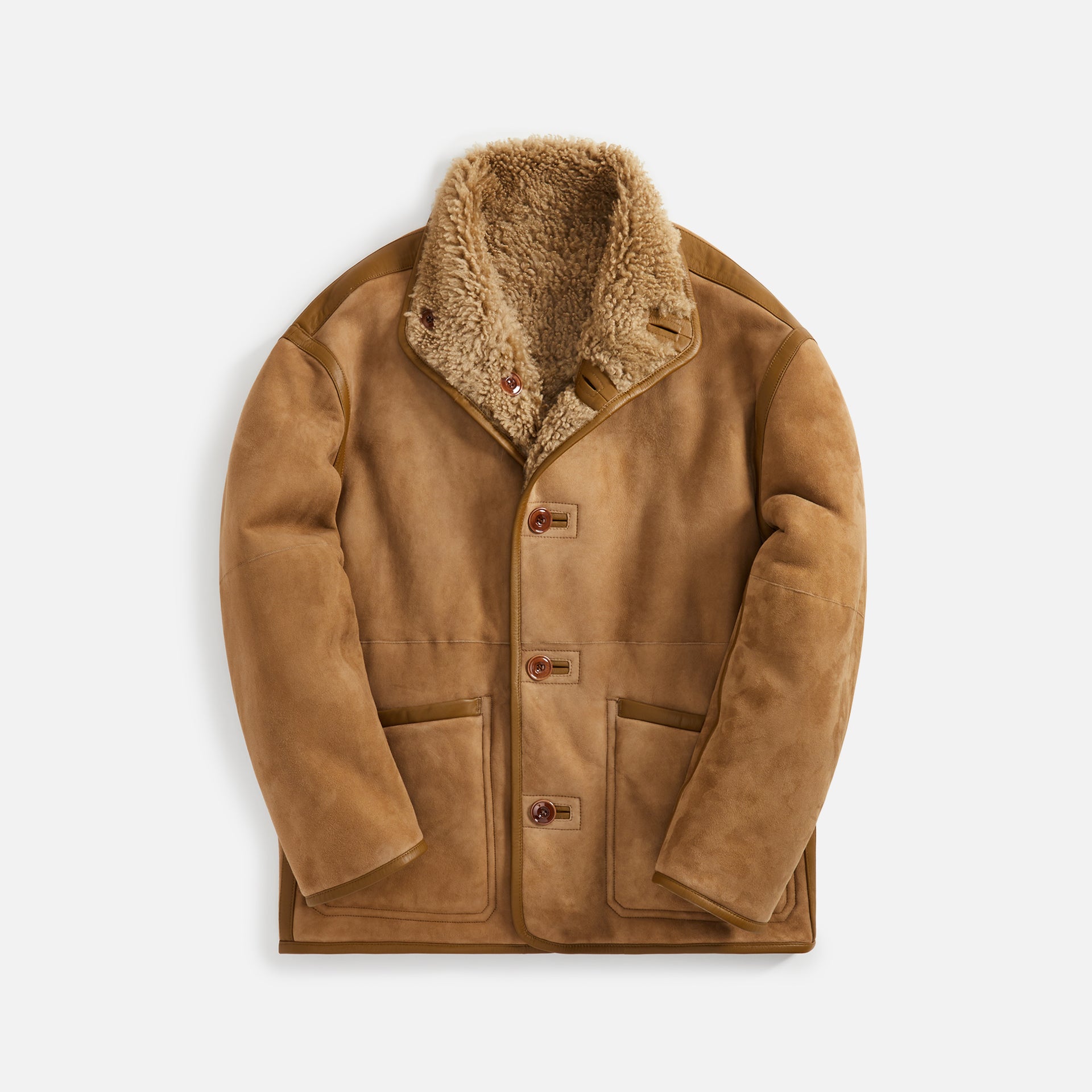 Lemaire Reversible Shearling Coat - Sand Stone