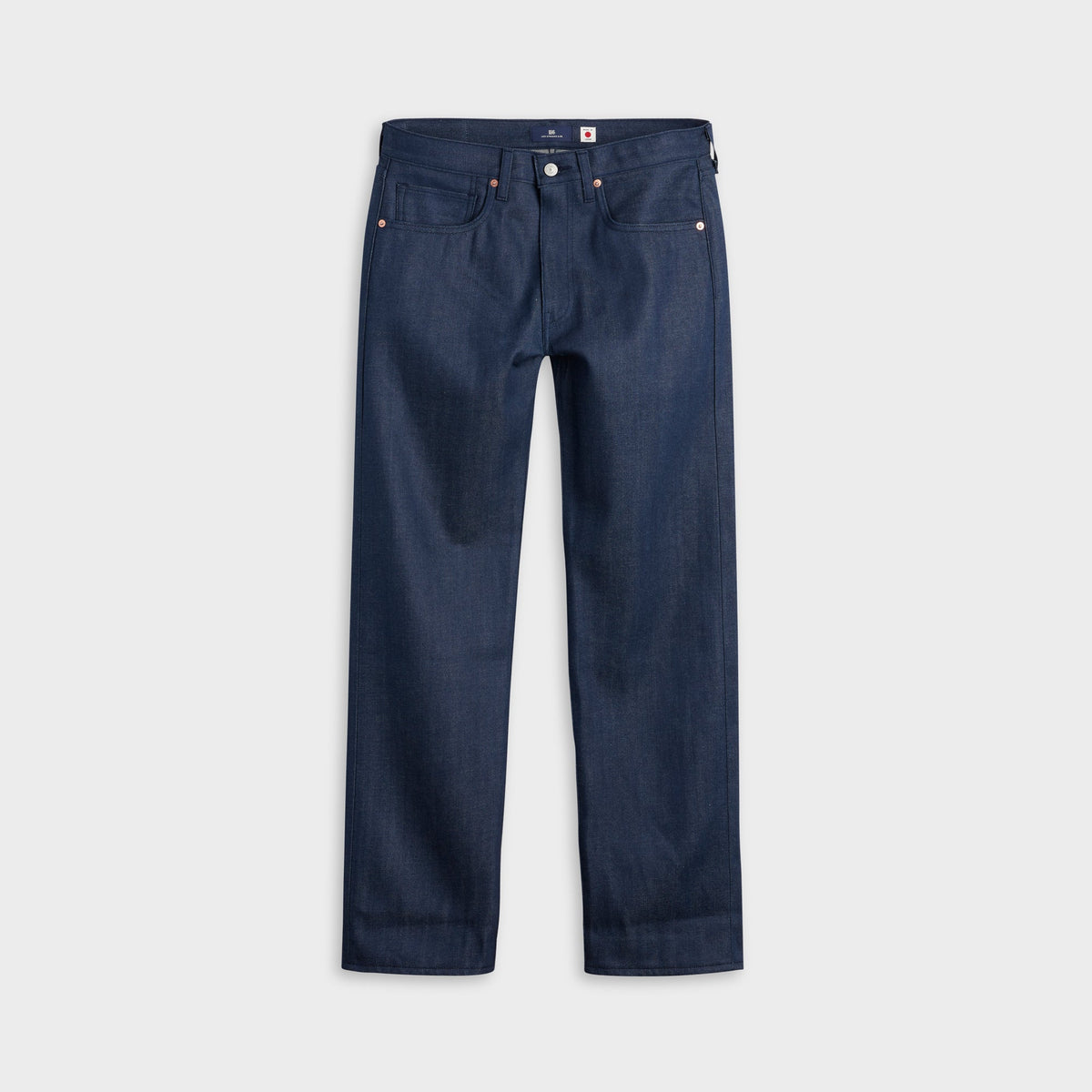 Levi's Blue Tab Anchor Jean in Deep Blue Well dark wash, front view with straight leg and five pockets