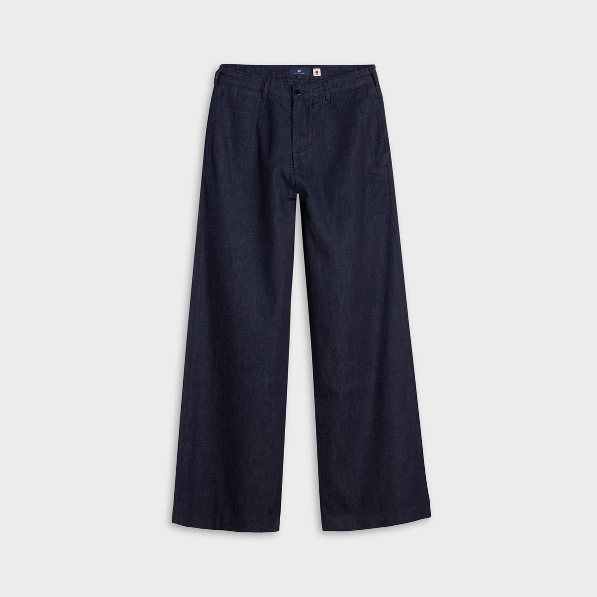 Levi's Blue Tab Wide Leg Flyer Jean in magic rinse dark wash, full-length front view of wide leg