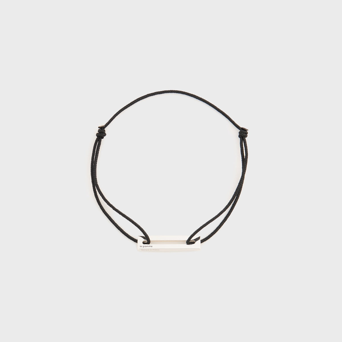 Le Gramme 1.7g Cord Bracelet in Black / Silver
