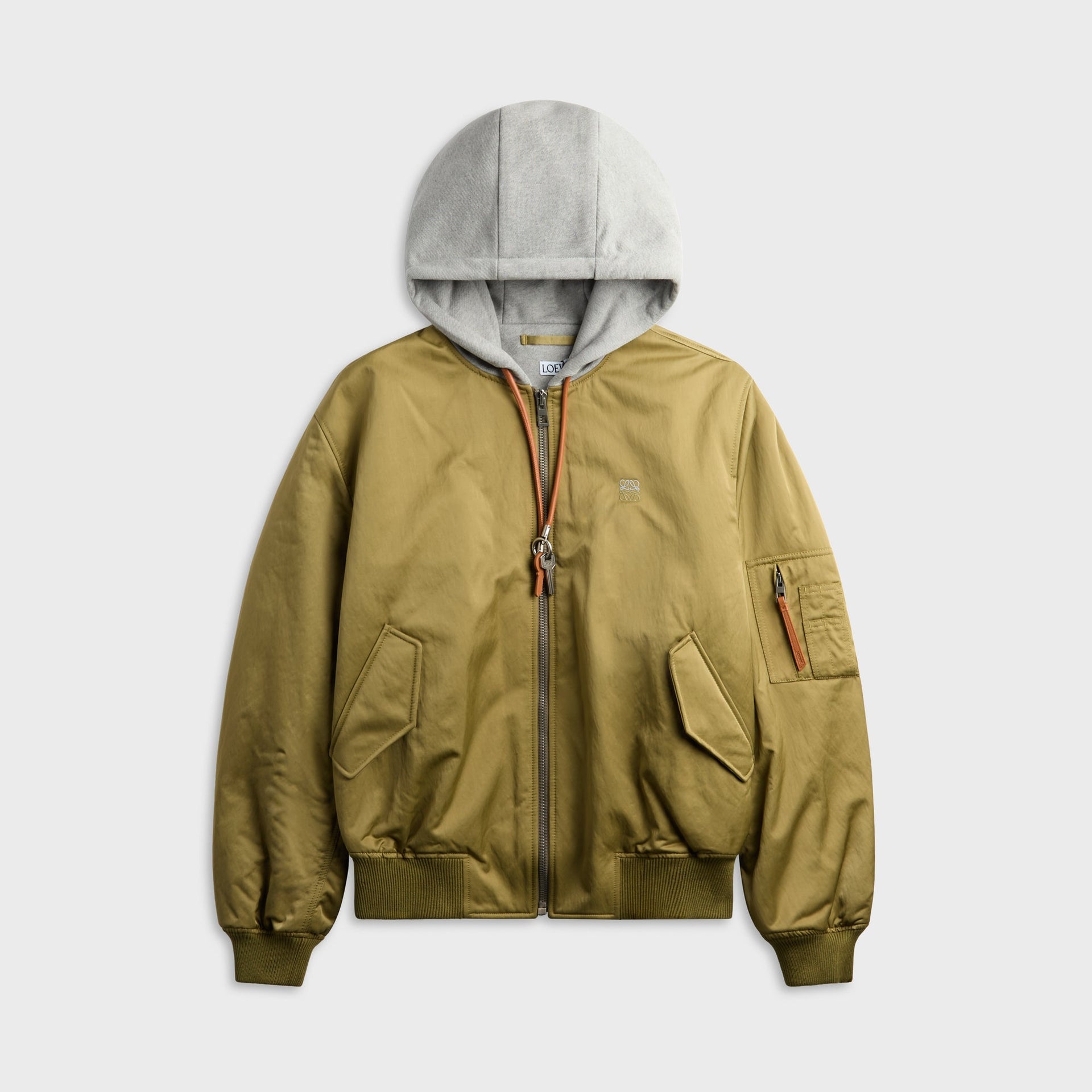 Loewe Technical Shell Bomber Jacket - Khaki Green