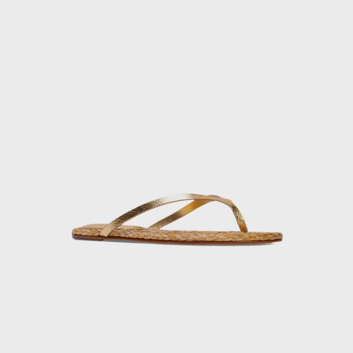 Black Suede Studio Alaya - Natural Raffia / Gold Metallic Leather