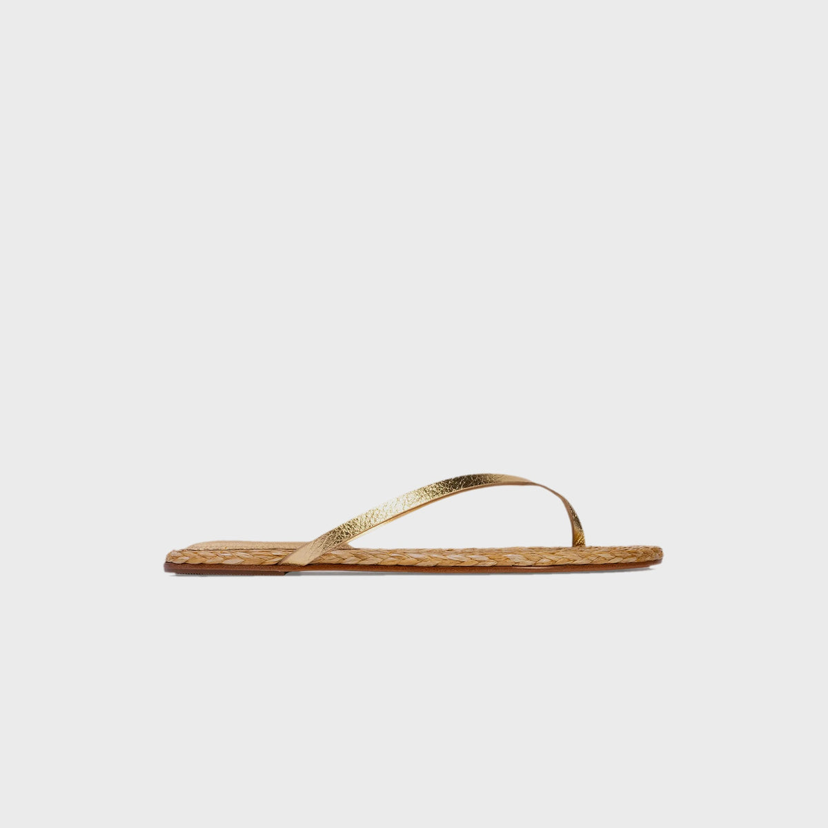Black Suede Studio Alaya - Natural Raffia / Gold Metallic Leather
