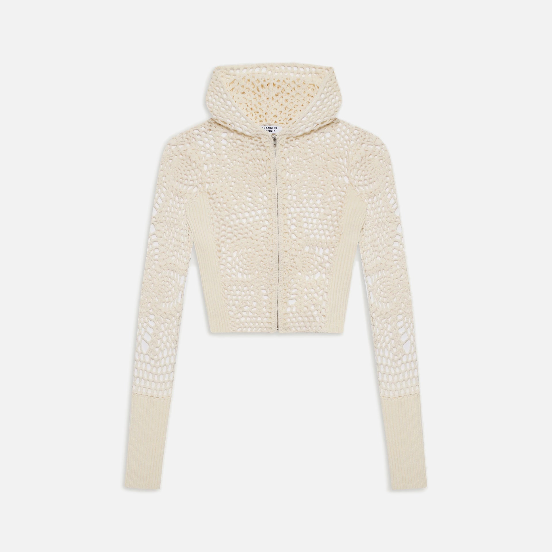 Frankies Bikinis Lyla Crochet Hoodie - White