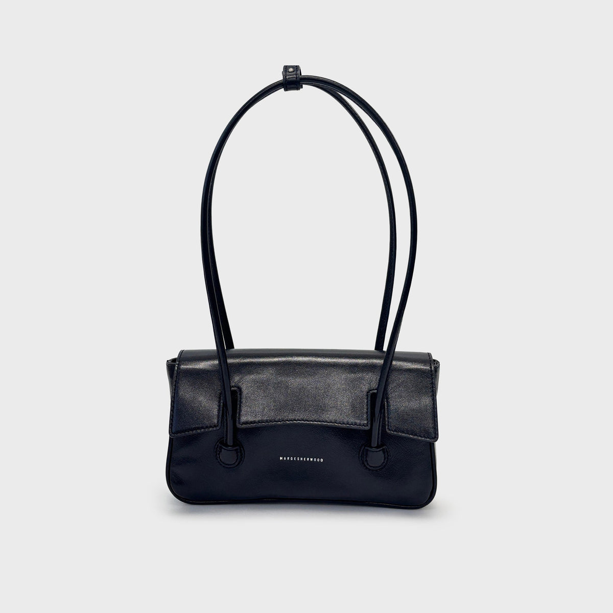 MARGESHERWOOD Flap Small Bag - Black Glossy Plain